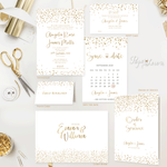 Gold or Silver Foil Confetti Reply Card  With Envelope RSVP