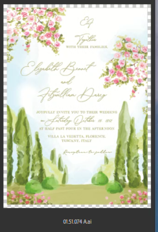 Watercolour Florence, Tuscany Wedding Invitation | Villa La Vedetta, Italy