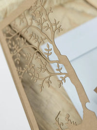 Rustic Eco Wedding Invitations – Personalised Printed Wedding Stationery Set | Boho Wedding Invite, Laser Cut Tree of Life