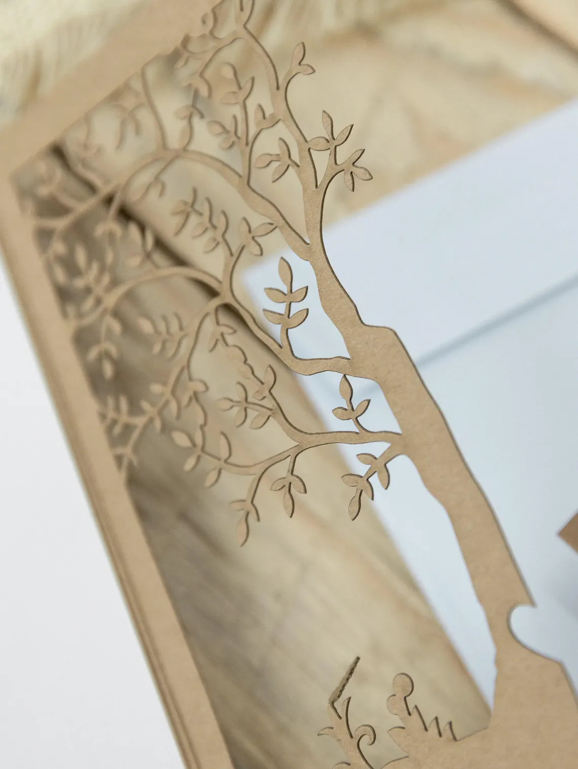 Rustic Eco Wedding Invitations – Personalised Printed Wedding Stationery Set | Boho Wedding Invite, Laser Cut Tree of Life