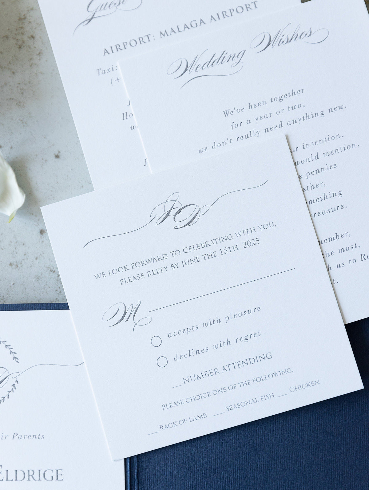 Classic Lace Pocketfold Wedding Invitation Suit, Laser Cut Folder, Invite with Envelope