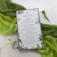 Greenery Ash Grey Plate Menu - Wedding Table Menu, On the Day Stationery