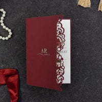 Elegant Luxury Wine Order of Service with Laser Cut Details - Wedding Stationery