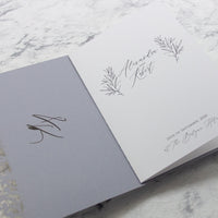 Ash Grey Order of Service Cover with Laser Cut Details - Order of Service, Wedding Booklet