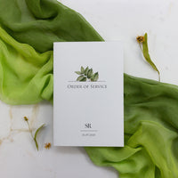 Minimalist Order of Service - Leaf Boho Stationery, Wedding Booklet