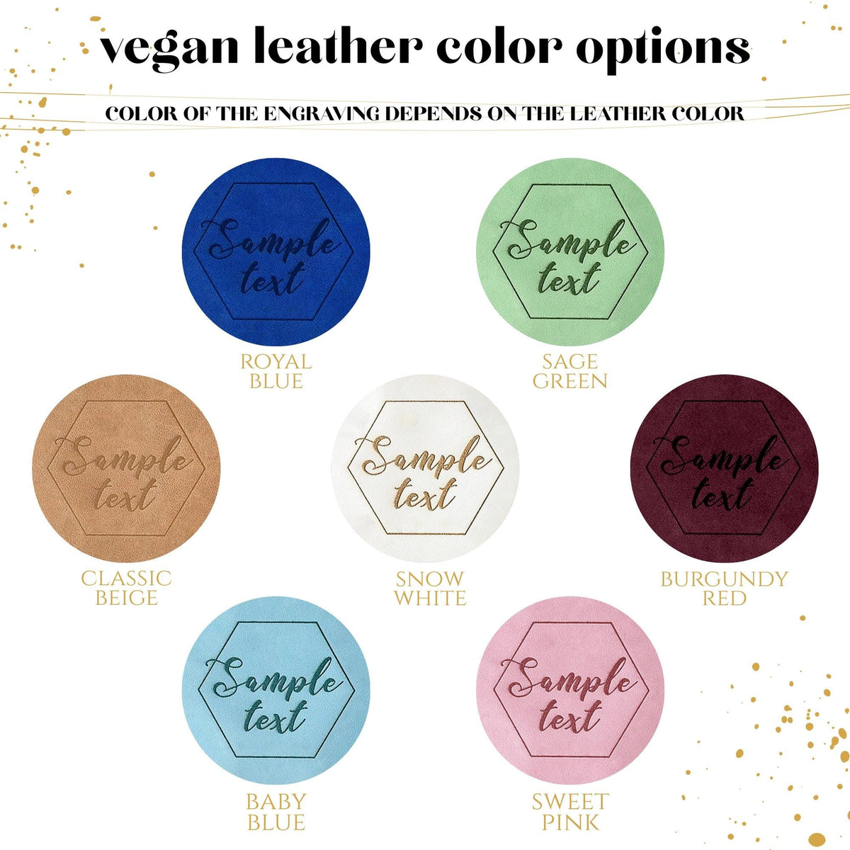 Vegan leather color options – royal blue, sage green, burgundy red, beige, white, baby blue, or pink. Each shade gives your personalized guest book or bridal shower album a unique look, making it a meaningful keepsake for any occasion.