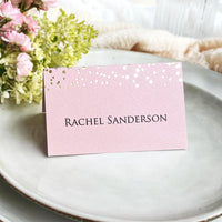 Dots Foil Confetti Name Cards - Wedding Place Cards