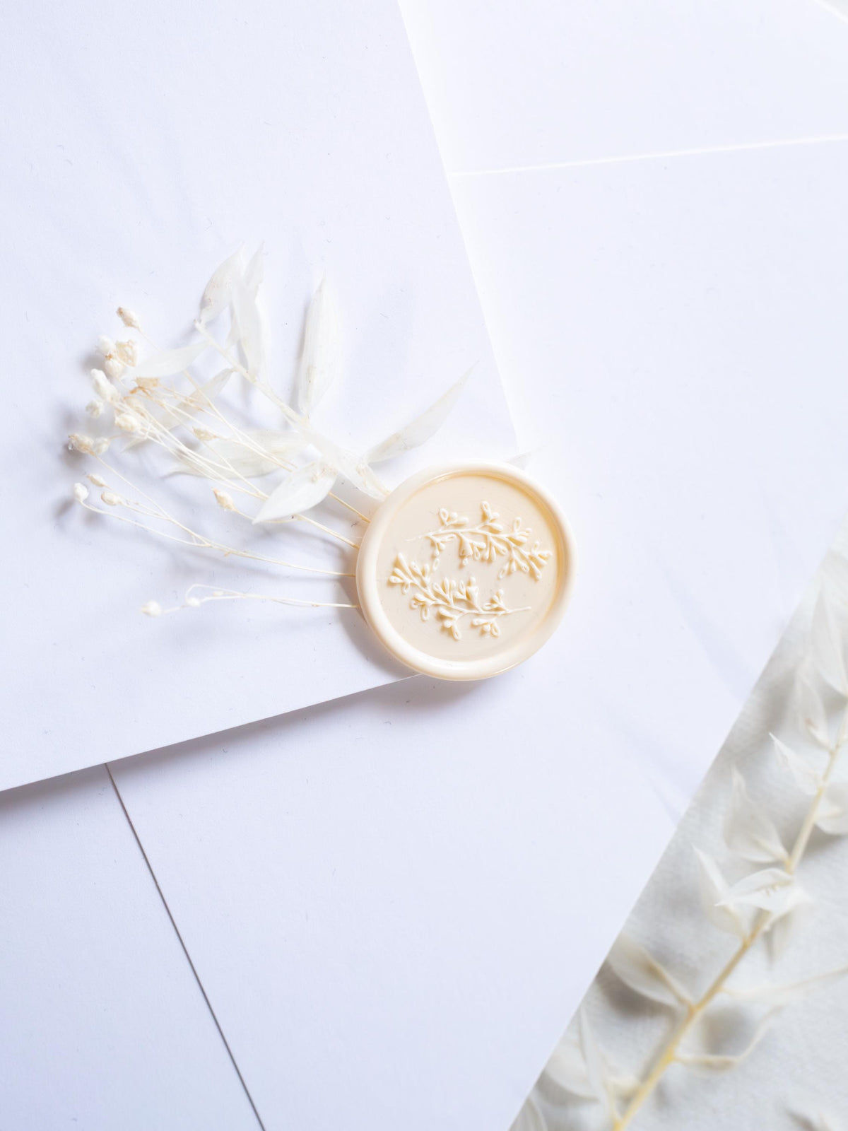 Watercolour Venue Wedding Invitation Suite, Acrylic & Vellum with Wax Seal and Dried Flowers