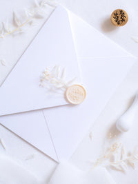 Watercolour Venue Wedding Invitation Suite, Acrylic & Vellum with Wax Seal and Dried Flowers
