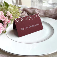 Dots Foil Confetti Name Cards - Wedding Place Cards
