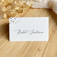 Dots Foil Confetti Name Cards - Wedding Place Cards