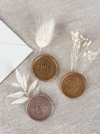 Personalized Initial Wax Seals Stickers, Handmade Wax Seals for Wedding Invitation