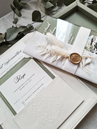 Velvet Wedding Box Suite with Acrylic Invite & Watercolour Venue | Villa Woodbine