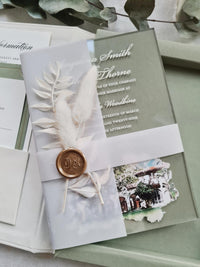 Velvet Wedding Box Suite with Acrylic Invite & Watercolour Venue | Villa Woodbine
