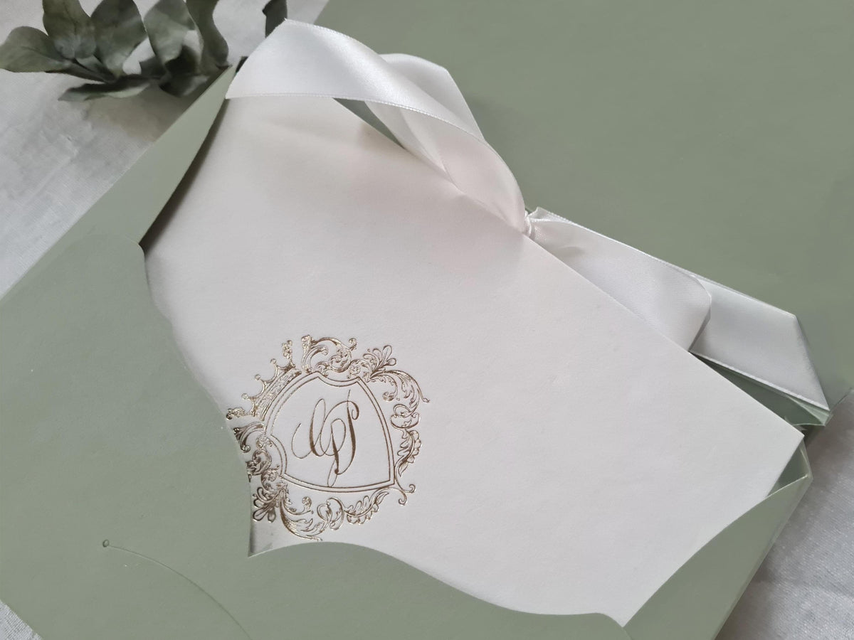 Velvet Wedding Box Suite with Acrylic Invite & Watercolour Venue | Villa Woodbine