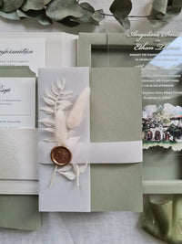 Velvet Wedding Box Suite with Acrylic Invite & Watercolour Venue | Villa Woodbine