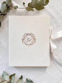 Velvet Wedding Box Suite with Acrylic Invite & Watercolour Venue | Villa Woodbine