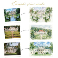 Custom Wedding Venue Watercolour Illustration | Personalized Digital Artwork (Digital Download)
