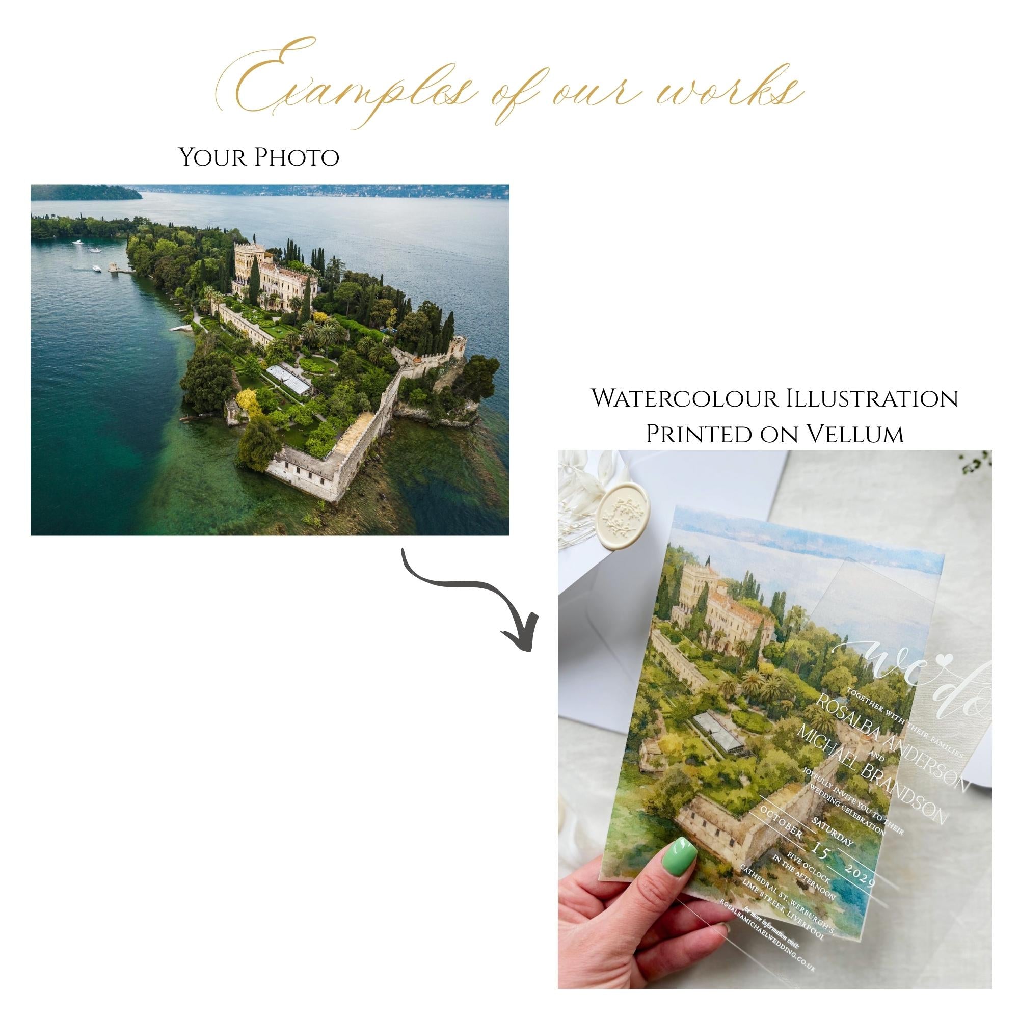 Custom Wedding Venue Watercolour Illustration | Personalized Digital Artwork (Digital Download)