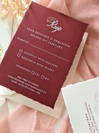 Custom Vellum Gatefold Wedding Invitation with Watercolour Venue Illustration | Wax Seal Monogram | Deckled Edge Stationery