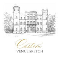 Custom Wedding Venue Sketch from Photo - Digital Download