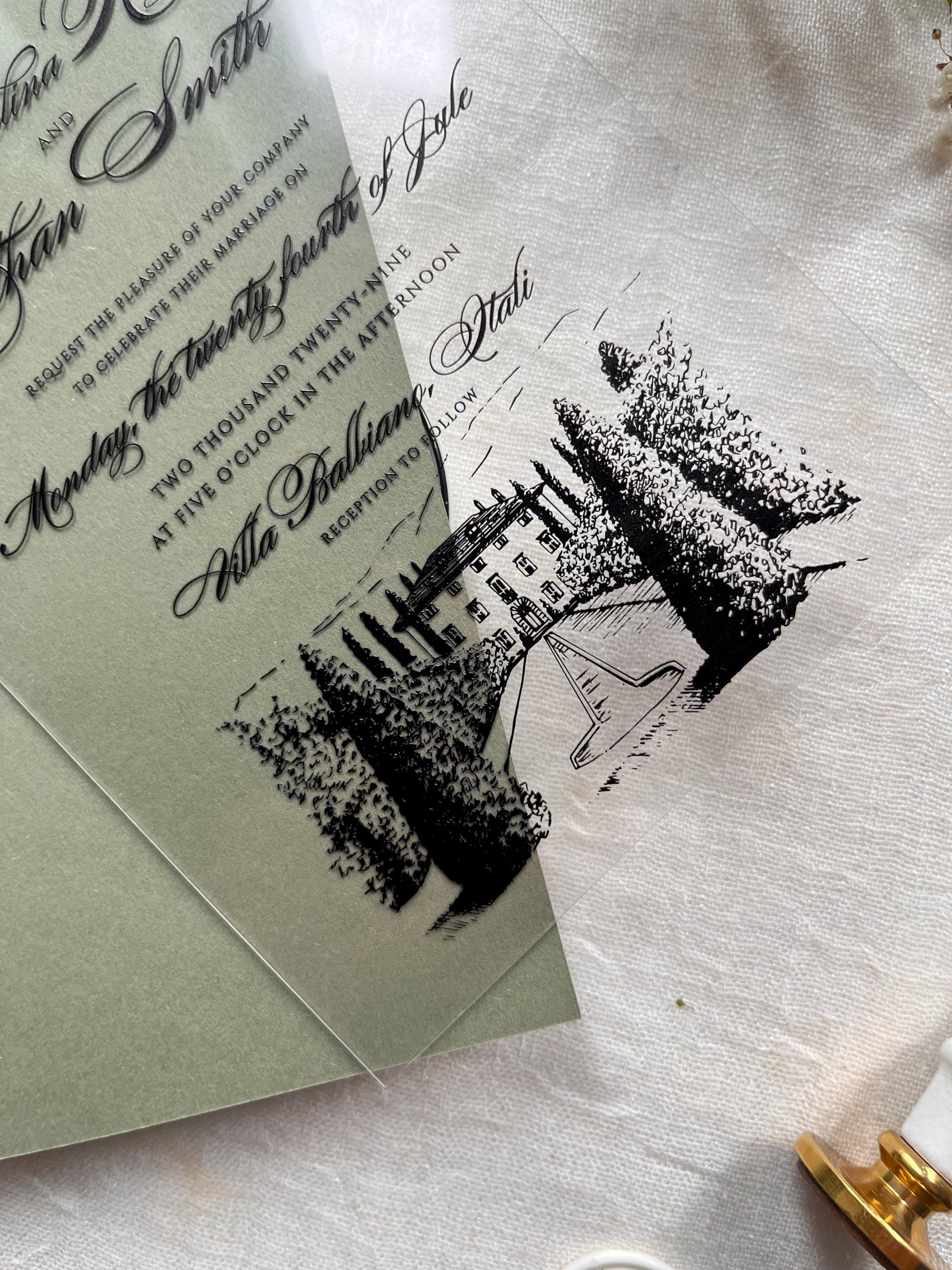 Custom Wedding Venue Sketch from Photo - Digital Download