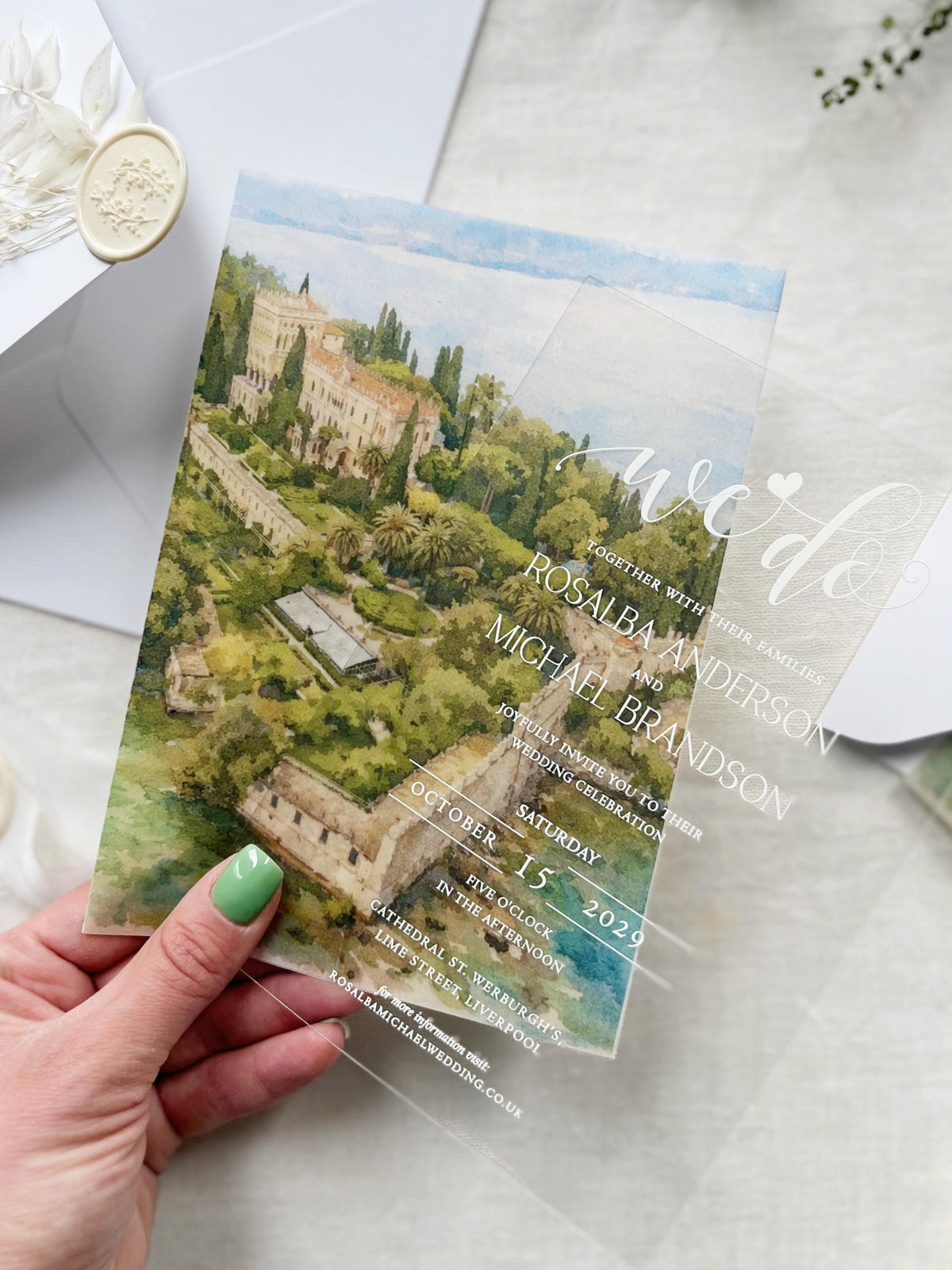 Custom Wedding Venue Watercolour Illustration | Personalized Digital Artwork (Digital Download)