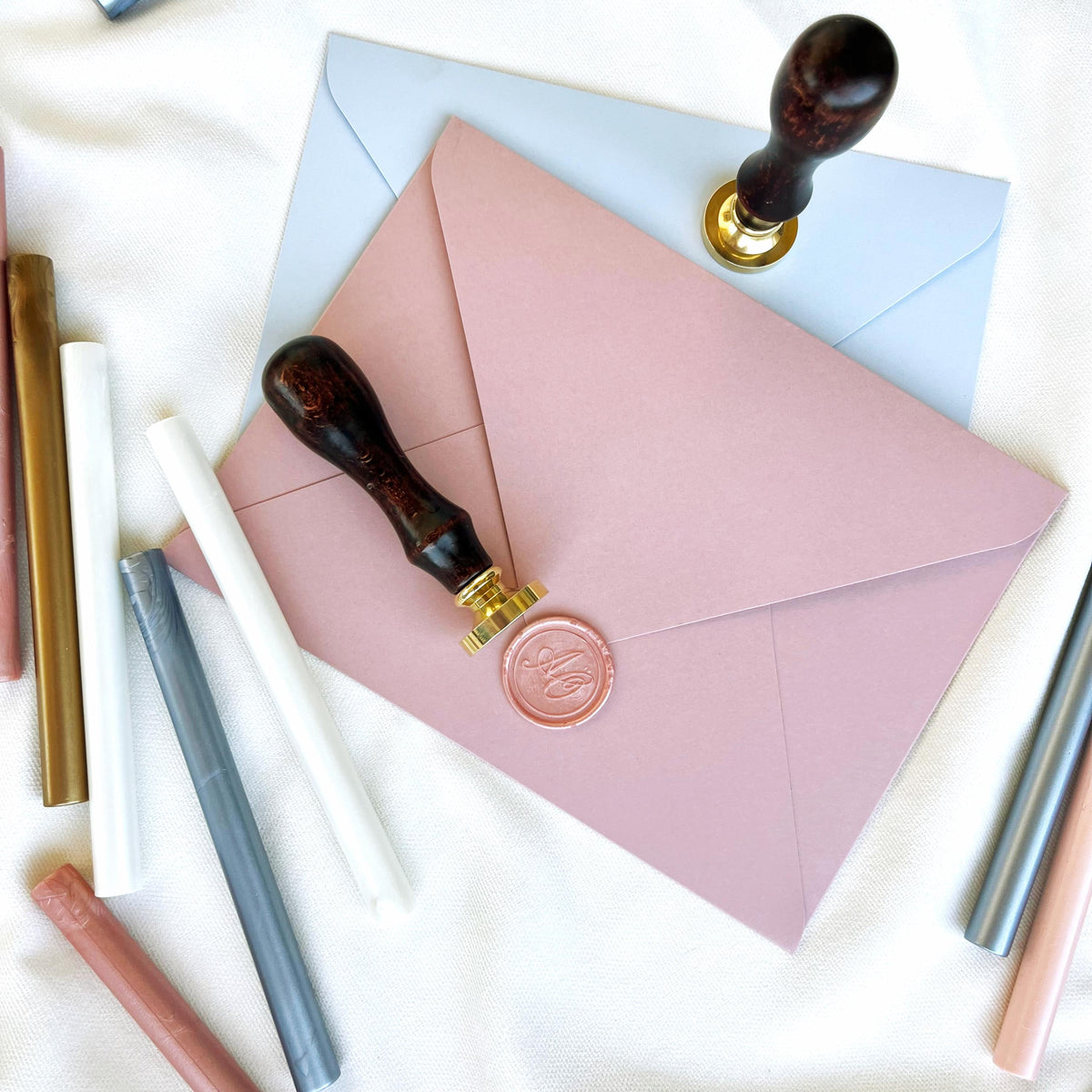 Personalized Initial Wax Seals Stickers, Handmade Wax Seals for Wedding Invitation