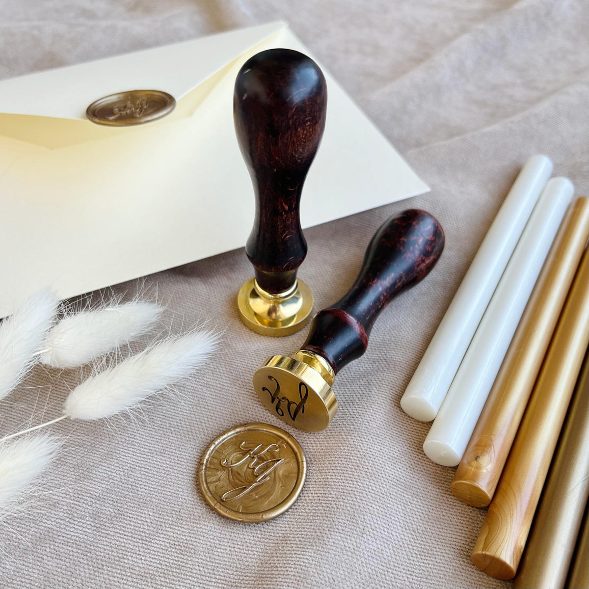 Personalized Initial Wax Seals Stickers, Handmade Wax Seals for Wedding Invitation