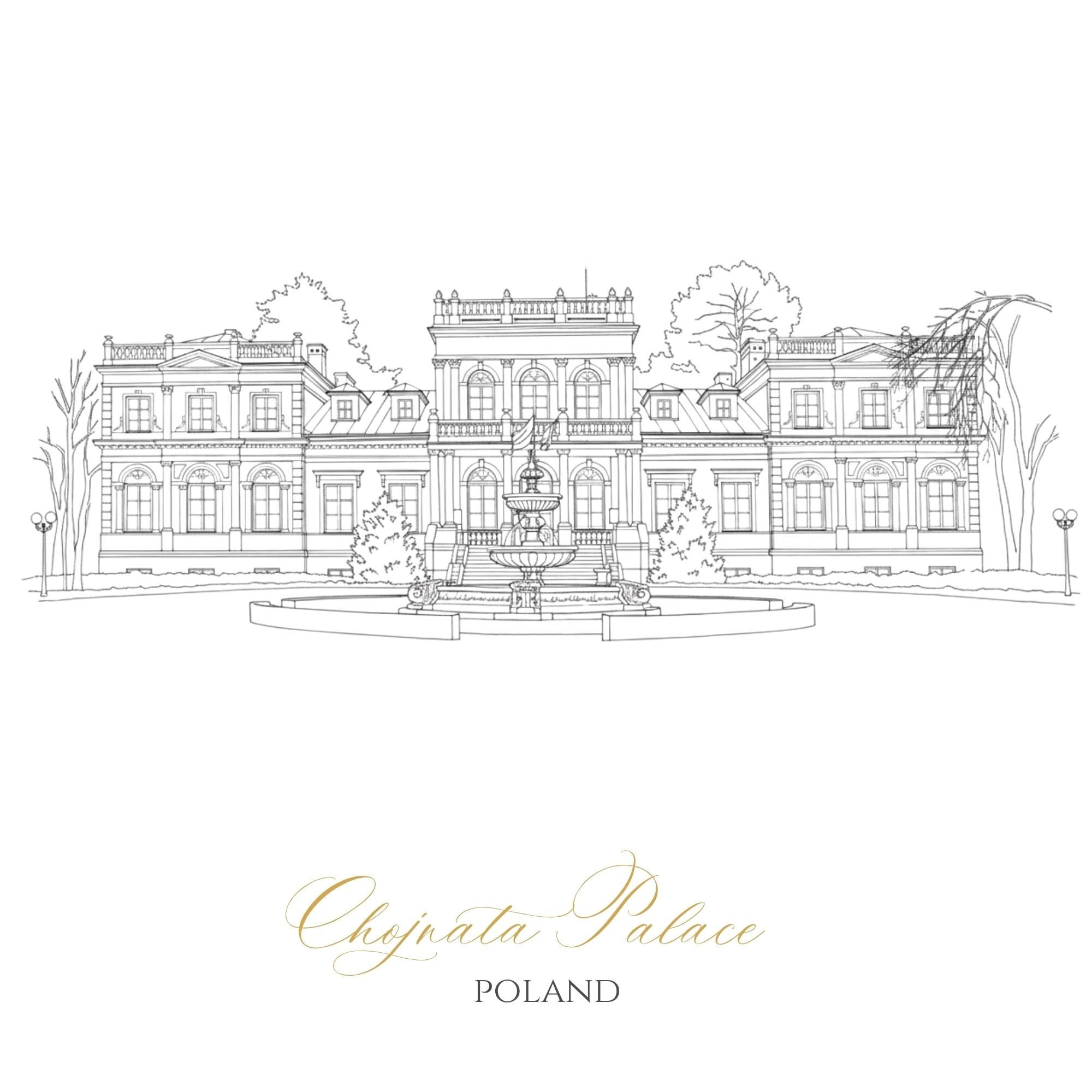 Custom Wedding Venue Sketch from Photo - Digital Download