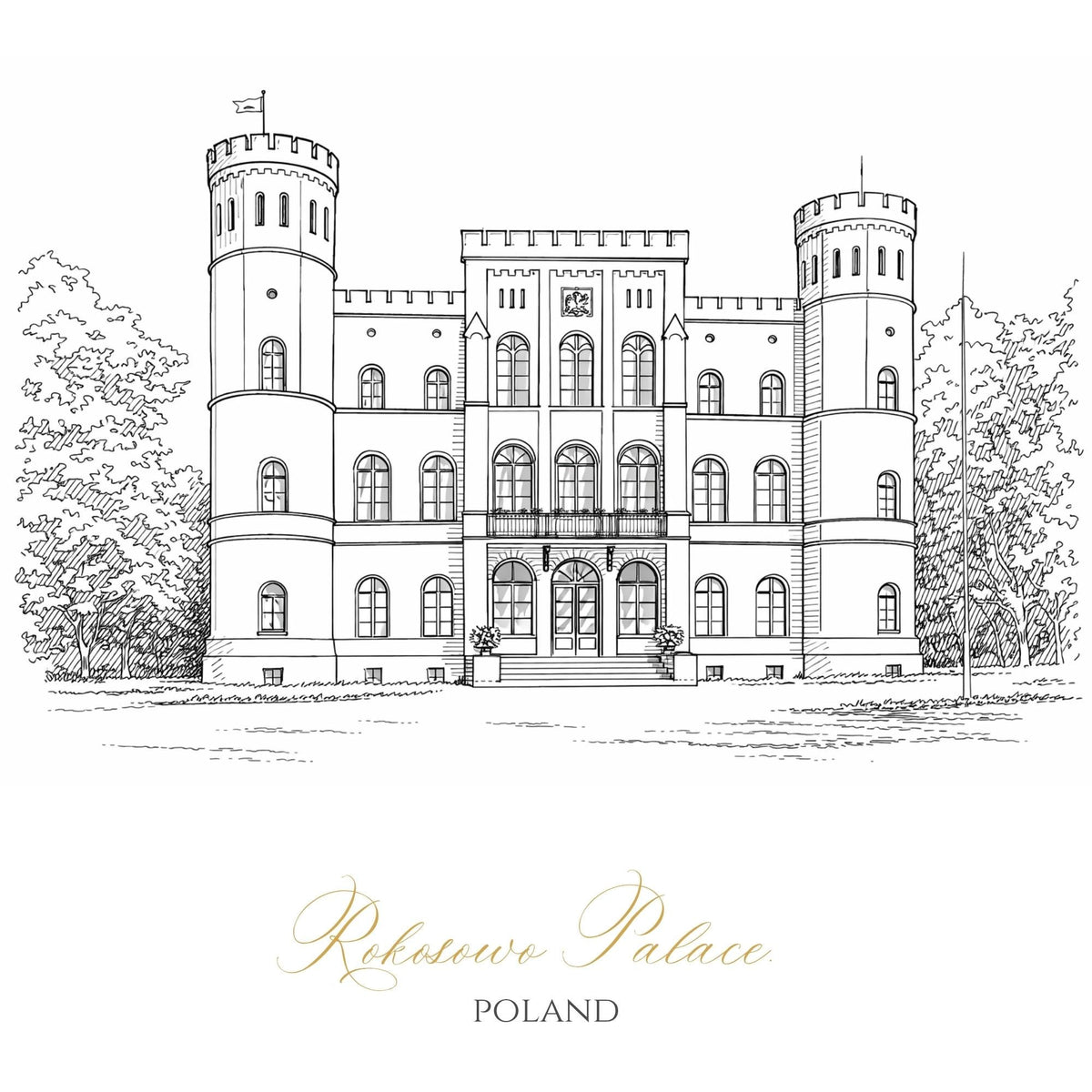 Custom Wedding Venue Sketch from Photo - Digital Download