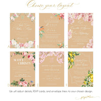 Gold Mirror Acrylic Wedding Invitation Suite - Personalised Invite, Details, RSVP, Custom Colour Tri-Fold Pocket
