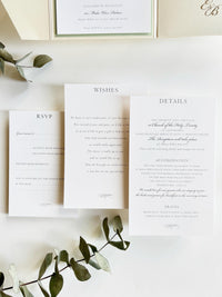 Wedding Venue Invitation Suite with Classic Tri-Fold Pocket - Gold Foil Details, Watercolour Lined Envelope