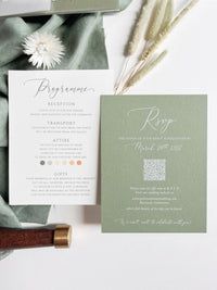 Clear Acrylic Wedding Invitation Suite, Sage Green Wedding Invite with Vellum Wrap & Wax Seal | Venue Joannitów Castle