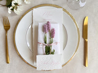 Embossed Hydrangea Wedding Place Cards - Personalised Name Card, Escort Card