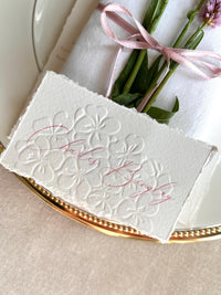 Embossed Hydrangea Wedding Place Cards - Personalised Name Card, Escort Card