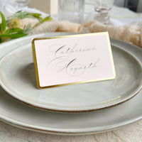 Wedding Place Cards with Gold Foil Border - Personalised Minimalist Escort Cards, Seating Cards