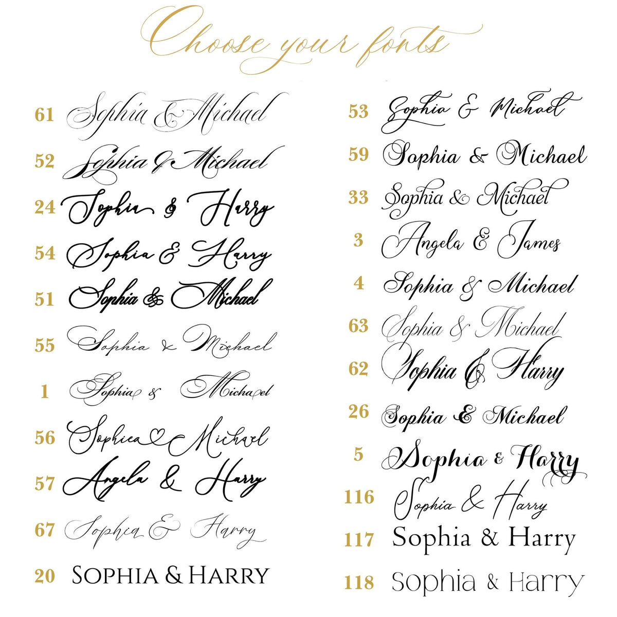 Wedding Place Cards with Gold Foil Border - Personalised Minimalist Escort Cards, Seating Cards