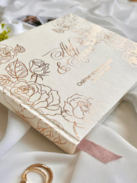Personalised Wedding Guest Book with Rose Gold Foil, Floral Guest Book Sign, Custom Keepsake Book