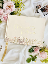 Custom Gold Foil Wedding Guest Book | Personalised Polaroid & Instax Photo Album