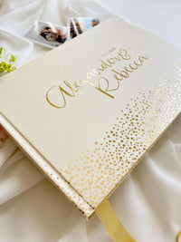 Custom Gold Foil Wedding Guest Book | Personalised Polaroid & Instax Photo Album