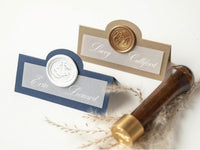 Botanical Leaf Wedding Place Cards with Wax Seal - Personalised Escort Cards