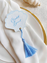 Personalised Seashell Place Cards | Beach Wedding Escort Cards | Coastal Wedding Decor