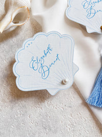 Personalised Seashell Place Cards | Beach Wedding Escort Cards | Coastal Wedding Decor
