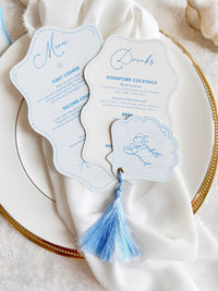 Personalised Seashell Wedding Menu with Place Card | Beach Wedding Menu | Coastal Wedding Stationery