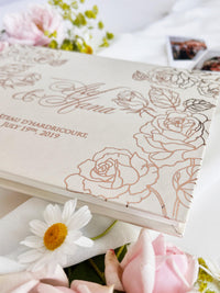 Personalised Wedding Guest Book with Rose Gold Foil, Floral Guest Book Sign, Custom Keepsake Book