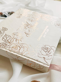 Personalised Wedding Guest Book with Rose Gold Foil, Floral Guest Book Sign, Custom Keepsake Book