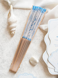Personalised Coastal Wedding Fans - Beach Wedding Favors for Guests, Destination Wedding Gifts, Tropical Wedding Decor