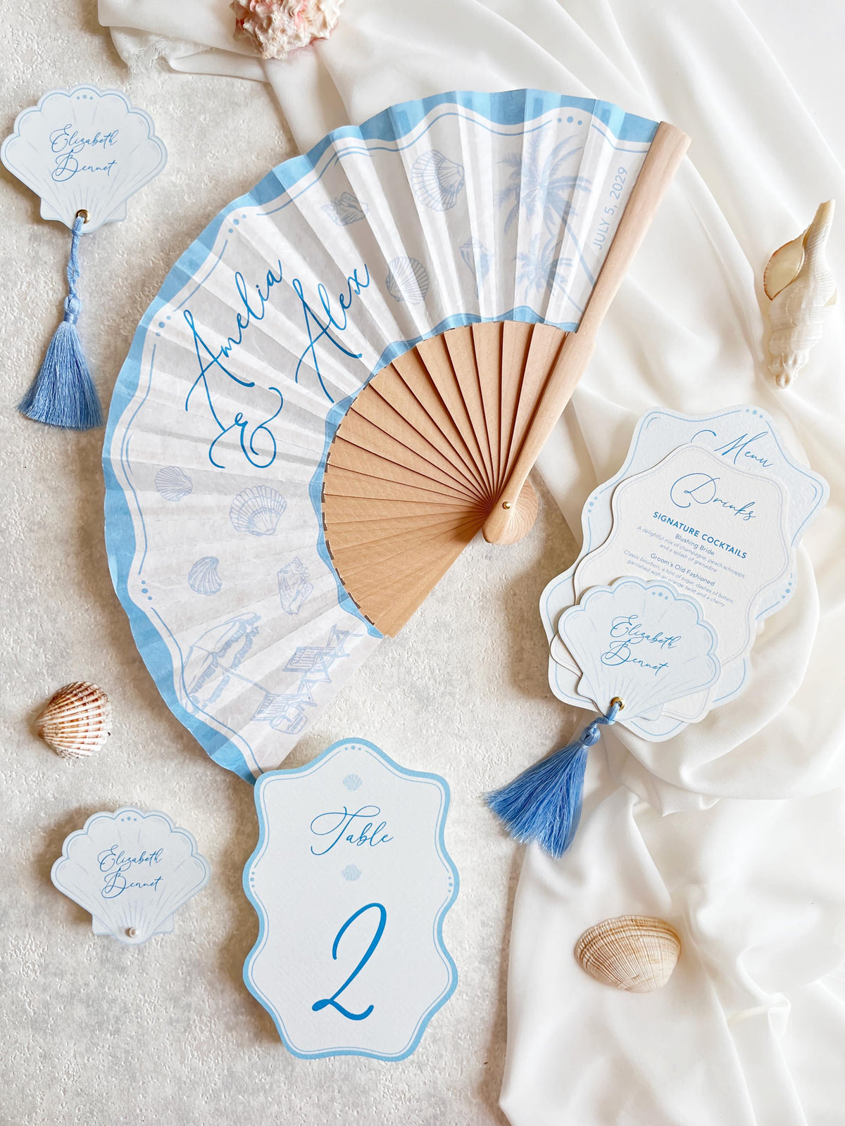 Coastal Wedding Table Number - Beach Wedding Table Numbers, Destination Wedding, Tropical Wedding Reception Signs