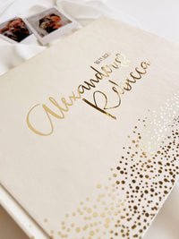 Custom Gold Foil Wedding Guest Book | Personalised Polaroid & Instax Photo Album
